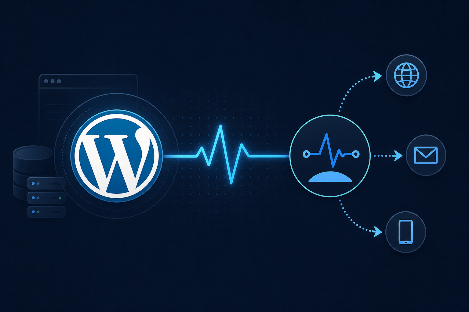External monitoring checking a WordPress site from outside the server