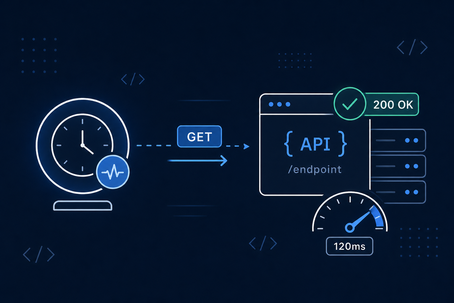 Step-by-step setup for monitoring an API endpoint with method, status code, and response checks